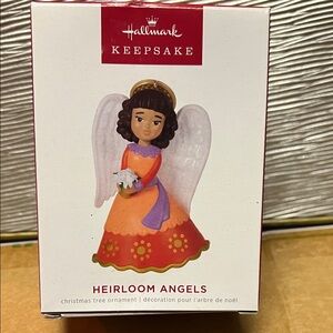 Hallmark Heirloom Angels Ornament - Orange and Purple